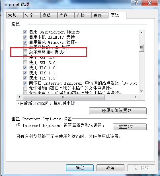 internet选项-高级