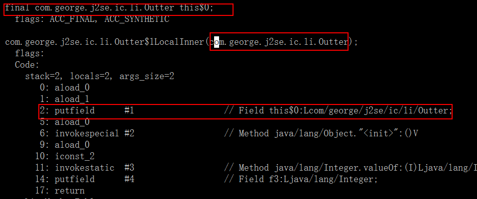 Outter$LocalInner.class的部分内容