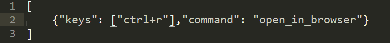 sublime_text中如何使用快捷键打开默认浏览器
