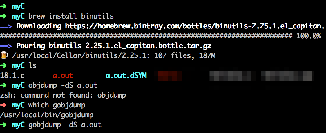 install binutils with brew
