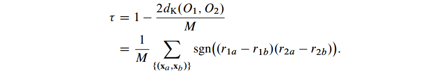 Kendall’s rank correlation  