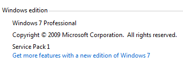window7的版本信息