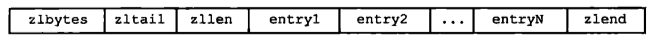 压缩列表的各个组成部分