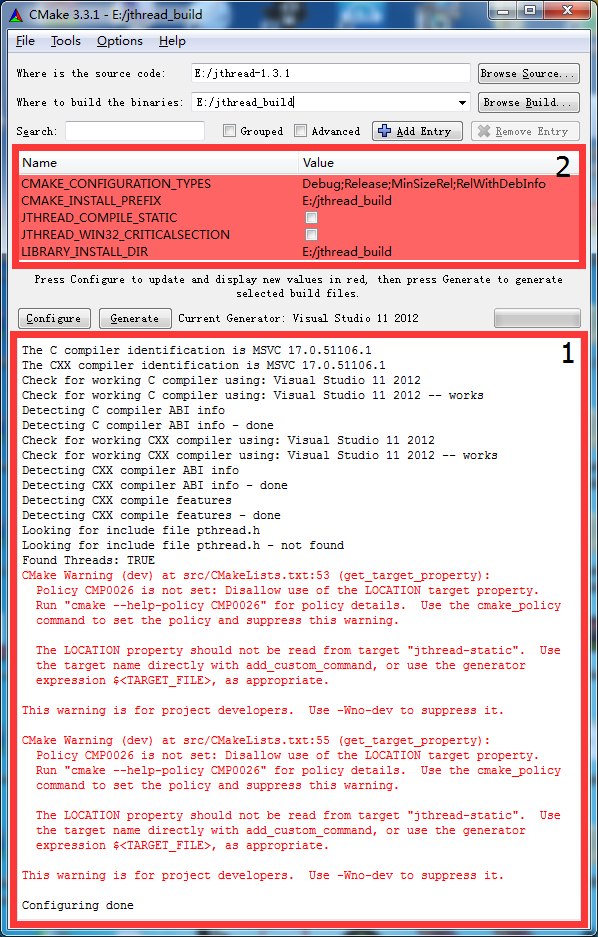 Windows 7（Win7）下Visual Studio 2012（VS2012）编译jrtplib与MinGW编译jrtplib