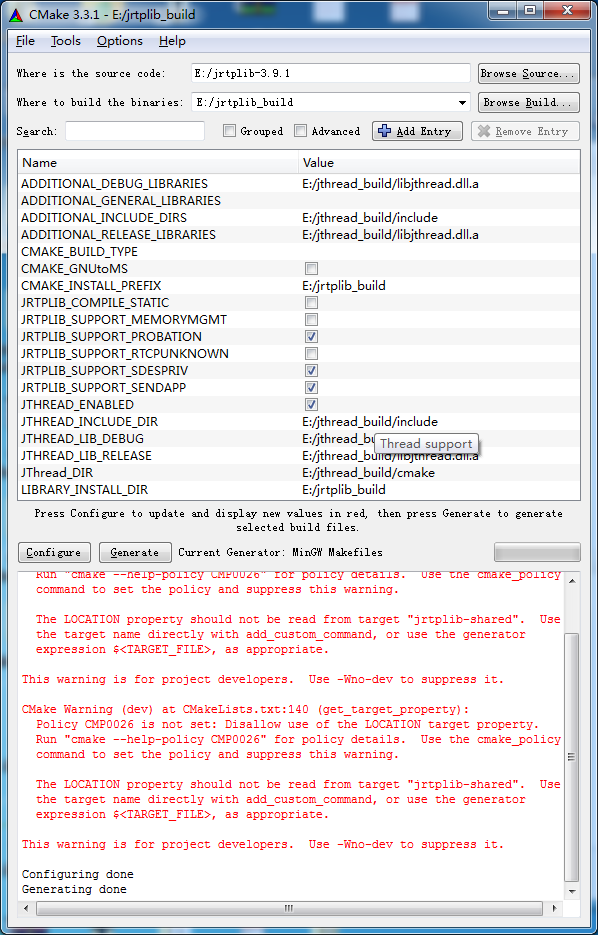 Windows 7（Win7）下Visual Studio 2012（VS2012）编译jrtplib与MinGW编译jrtplib