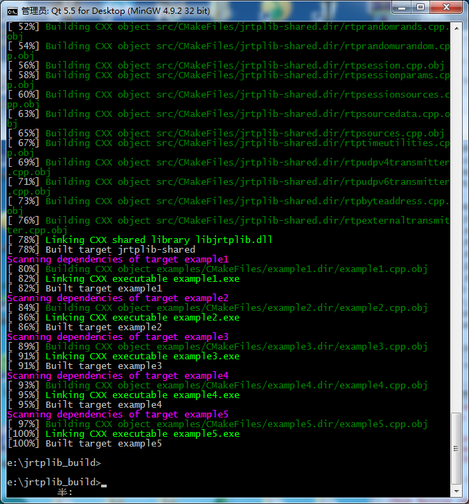 Windows 7（Win7）下Visual Studio 2012（VS2012）编译jrtplib与MinGW编译jrtplib
