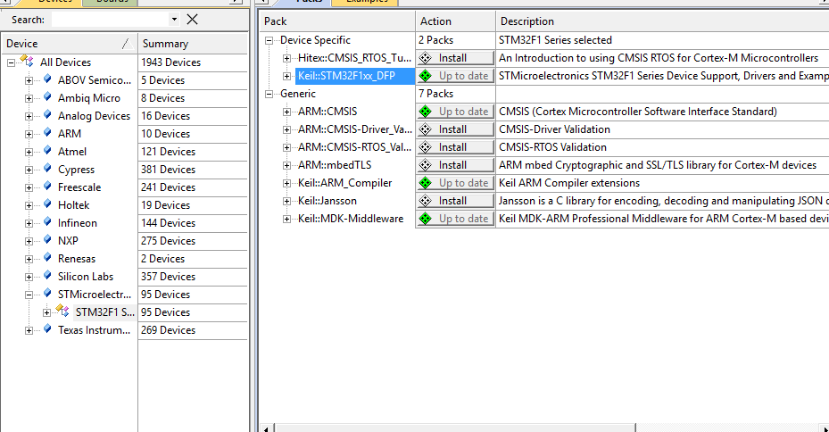 导入stm32f1xx.pack