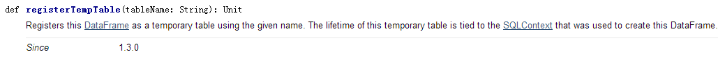 registerTempTable函数解释