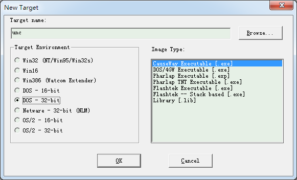 Watcom enabled targets type