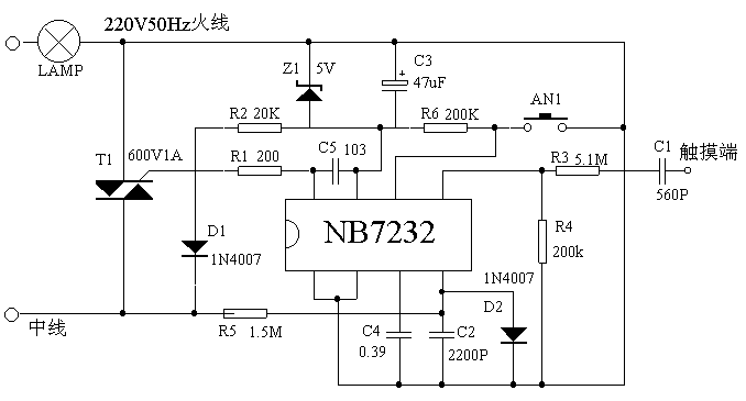 可控硅bt136典型应用电路
