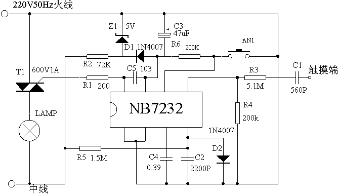 可控硅bt136典型应用电路