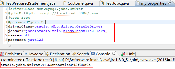 Reflection mechanism to connect to Oracle database
