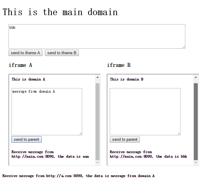 PostMessage in HTML5 implements cross-domain code analysis