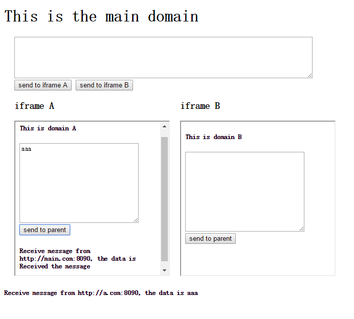 PostMessage en HTML5 implémente une analyse de code inter-domaines