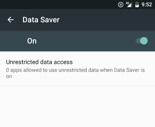 设置中的 Data Saver