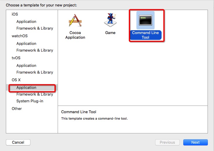 新建Mac OS X 命令行工程