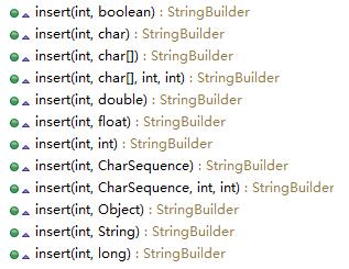 StringBuilder insert