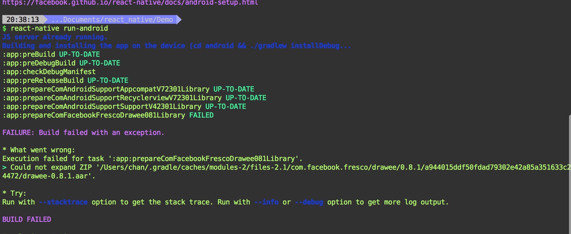 mac 搭建react-native环境，无法run-android的问题