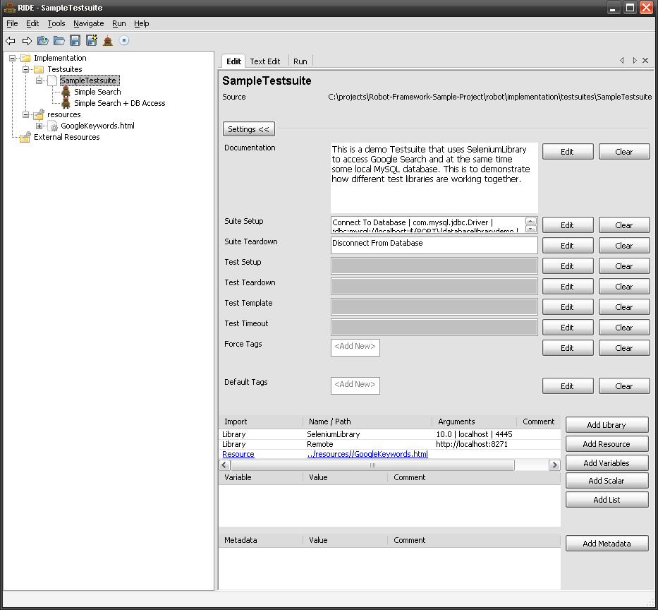 Editing Testsuites and Resource Files in RIDE