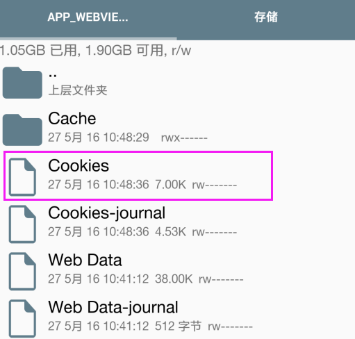 查看APP cookie