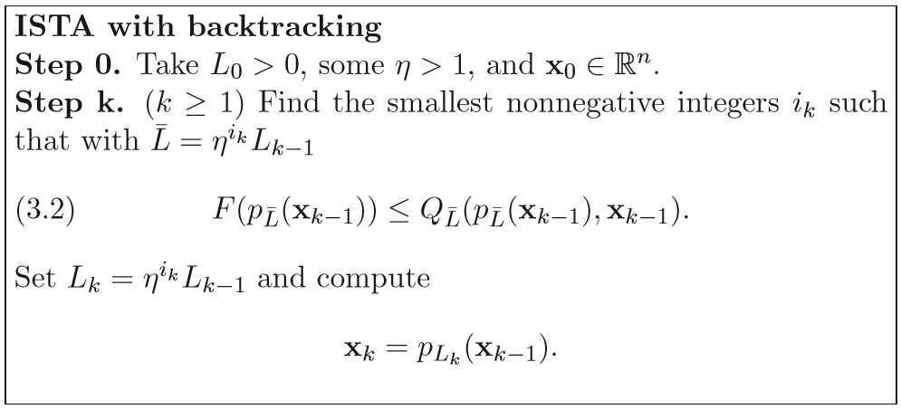 algo_FISTA(fast shrinkage-thresholding algorithm)