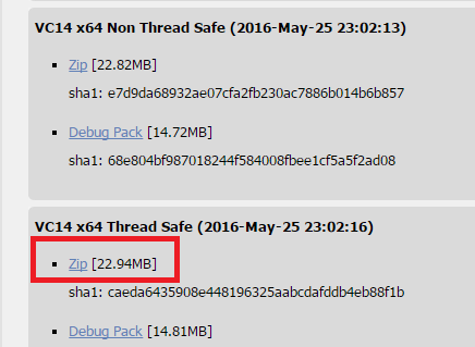 这里选择  x64 Thread Safe