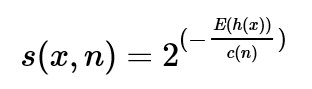 s(x,n)就是记录x在由n个样本的训练数据构成的iTree的异常指数