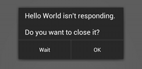 在用户面前呈现的ANR对话框