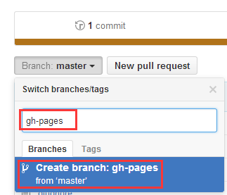 新建gh-pages分支