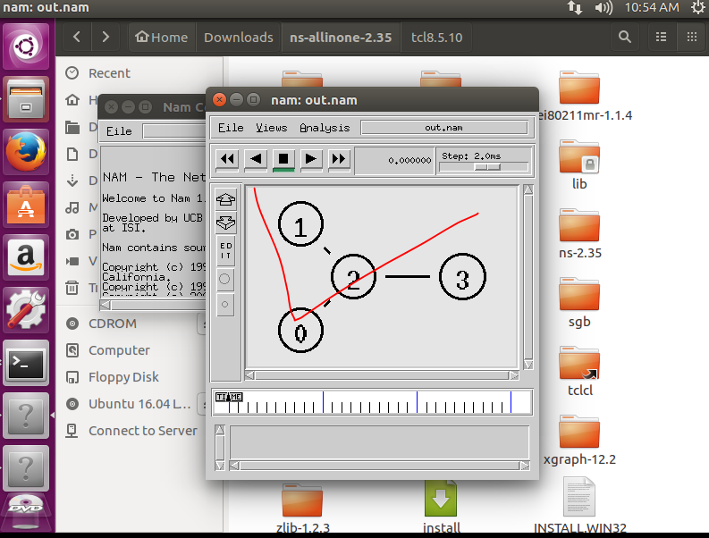 Ubuntu 16.04 安装ns2.35+nam