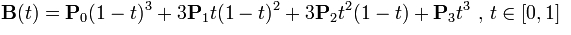 三阶Bezier曲线公式