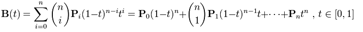 N阶Bezier曲线公式