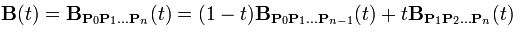 N阶Bezier曲线递归公式