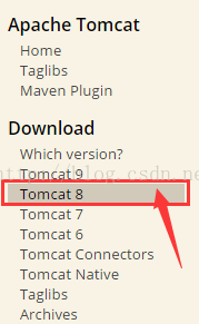 选择tomcat8进行下载