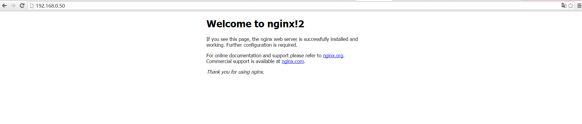 Nginx start Page.