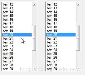 C# 同步两个ListBox滚动条