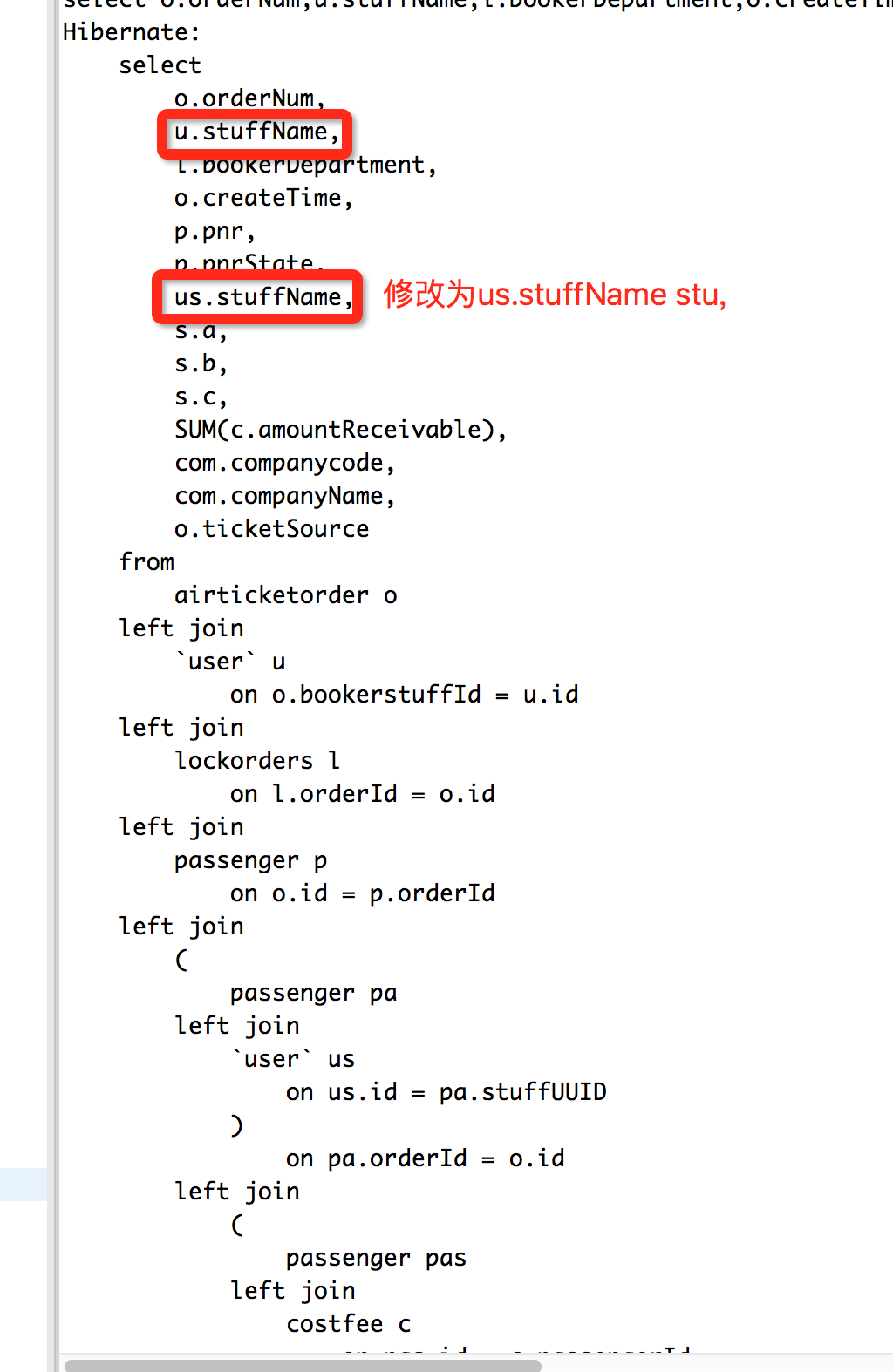 org.hibernate.loader.custom.NonUniqueDiscoveredSqlAliasException: Encountered a duplicated sql alias