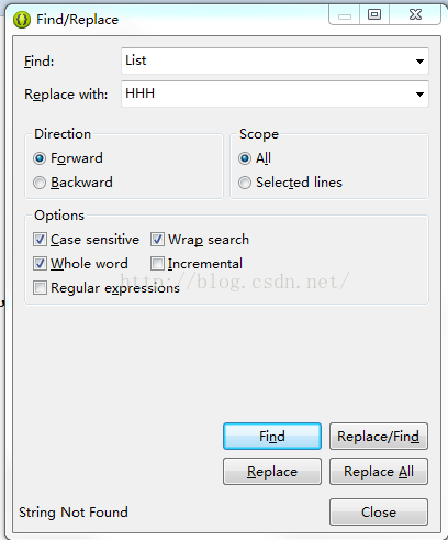 eclipse Find/Replace
