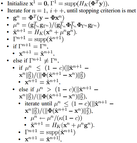 压缩感知重构算法之迭代硬阈值(Iterative Hard Thresholding,IHT)