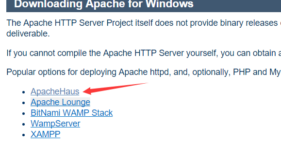 Downloading Apache for Windows