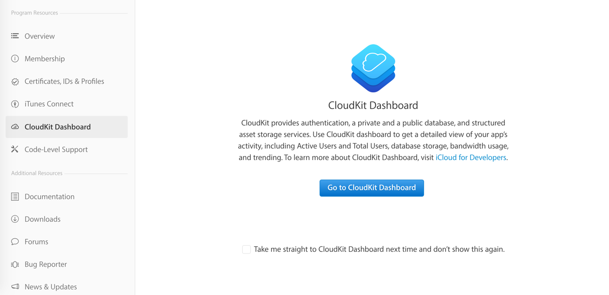 CloudKit Dashboard