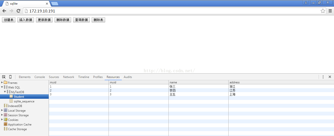
			
				html5 sqlite(Web SQL)			