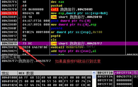 OD里alt+F9和Ctrl+F9和shift+F9的区别