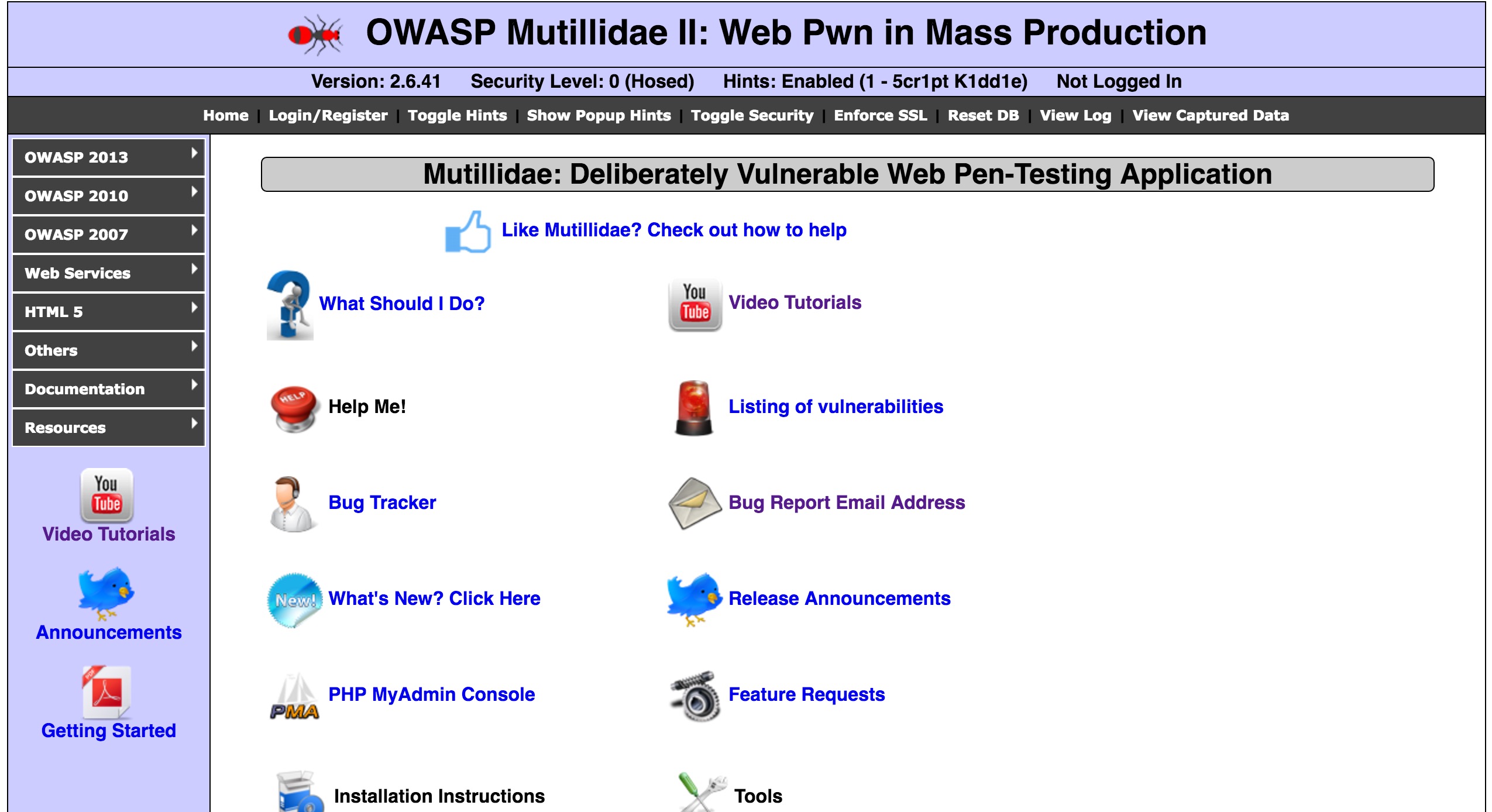 OWASP Mutillidae
