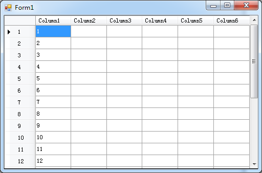 C# DataGridView在HeaderCell中显示行号的方法