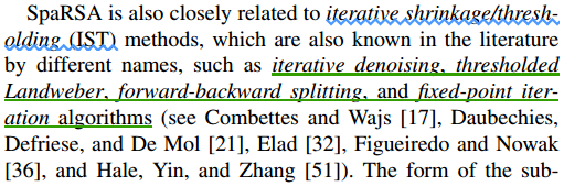 IST：Iterative Shrinkage/Thresholding和Iterative Soft Thresholding