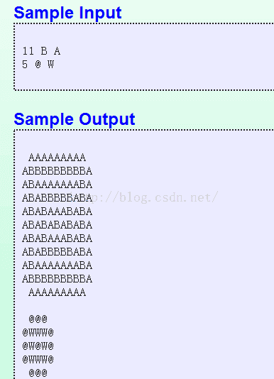 叠筐问题    HDU   2074