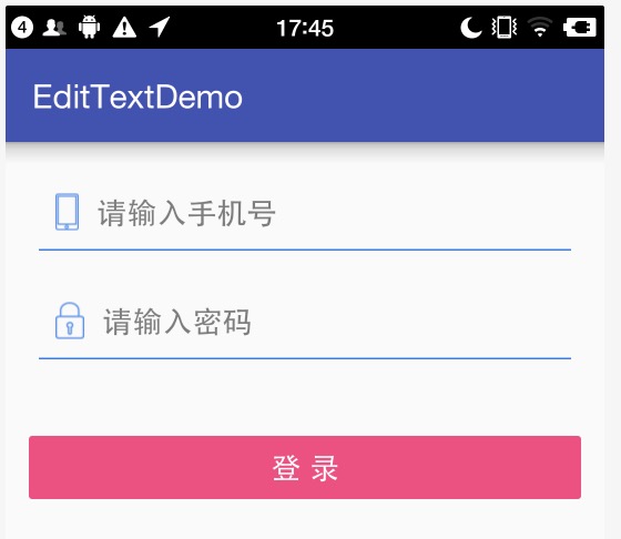 带有EditeText的登录界面