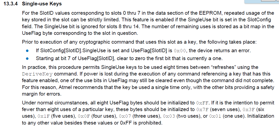 single-use key