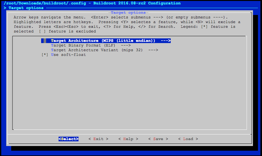 buildroot-Target options